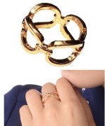 金属链条金色 款时尚欧美 速卖通新款戒指