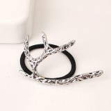 森林系 欧美风圣诞 麋鹿鹿角复古月亮弧度发梳插梳头饰女