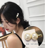 韩国百搭优雅气质合金一字夹创意网红珍珠发夹女