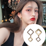 @特价  韩国夏天百搭2020新款方块满钻个性不对称网红耳钉