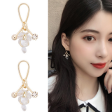  韩国水晶个性气质几何交叉耳钉