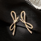  韩国仙气水钻蝴蝶结时髦气质个性网红新潮耳钉