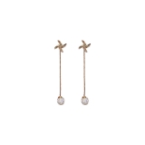  韩国东大门个性风车长款流苏钻球简约耳钉