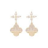  韩国高级感四叶草珍珠锆石气质高级感耳钉