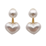  韩国简约小爱心珍珠东大门少女网红气质耳钉