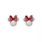 @特价韩国米奇老鼠蝴蝶结少女可爱耳钉