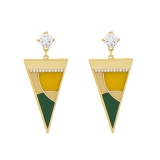  韩国极简春季新款三角形网红撞色气质耳钉