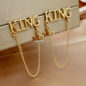 @特价  韩国字母KING个性皇冠流苏气质高级感网红耳钉