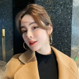 @特价韩国金属超大圆圈2021新款简约ins冷淡风耳圈耳环女