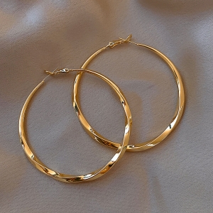 @特价韩国金属超大圆圈2021新款简约ins冷淡风耳圈耳环女