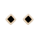 韩国珍珠方块气质复古小巧个性耳钉耳饰女