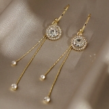 @特价   韩国流苏时尚长款网红气质锆石夸张耳环耳饰女