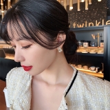  韩国镶钻珍珠水滴小清新简约百搭气质网红耳钉耳饰女