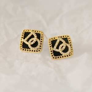 【真金电镀】 韩国简约黑色镶钻耳钉2021年新款潮女显气质纯银针耳环短款耳饰