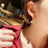 【真金电镀】 韩国新款奢华高级感耳饰女简约精致微镶锆石蝴蝶结耳钩耳坠