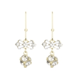  韩国东大门高级感锆石蝴蝶结水晶钻球气质网红耳钉女