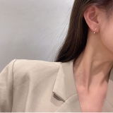 【真金电镀】 韩国个性趣味满钻感叹号小巧可爱锆石耳钉