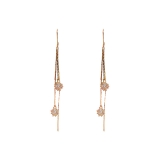 【真金电镀】 韩国时尚超仙闪钻球长款流苏气质网红百搭耳线耳饰女