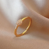 【真金电镀】韩国小众时尚个性ins潮食指锆石网红简约冷淡风戒指