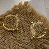 【真金电镀】 韩国高级耳环网红冷淡风气质微镶设计时尚耳饰耳钉女