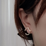 【真金电镀】 韩国高级耳环网红冷淡风气质微镶设计时尚耳饰耳钉女