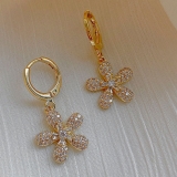 【真金电镀】韩国高级感轻奢花朵新款东大门小众气质网红耳扣耳饰女