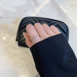 【真金电镀】韩国高级感猫眼石开口戒指女ins潮网红时尚轻奢食指戒个性戒指