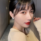  韩国贝壳三角圆圈简约高级感时尚网红气质耳钉耳饰