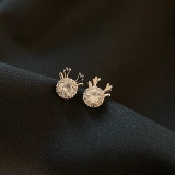 【真金电镀】 韩国新款小鹿镶钻可爱优雅小巧耳钉耳饰品女