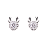 【真金电镀】 韩国新款小鹿镶钻可爱优雅小巧耳钉耳饰品女