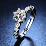 【真金电镀】韩国小众设计ins潮菱形蜂巢钻戒指环女