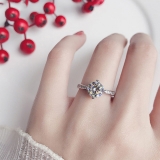 【真金电镀】莫桑石戒指经典四爪微镶奢华钻戒