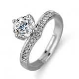 【真金电镀】韩国皇冠公主简约大方一克拉时尚百搭单钻钻戒戒指女