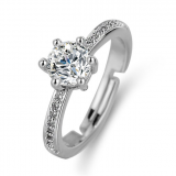 【真金电镀】韩国网红直播仿莫桑钻戒指经典六爪1克拉女仿真钻石戒指女