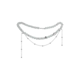 韩国冷淡风气质ins个性设计水晶珠子流苏项链颈链女复古