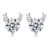 【真金电镀】 韩国一路有你圣诞鹿角森系可爱小动物气质麋鹿耳钉耳饰