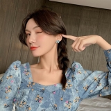  韩国糖果色蝴蝶结2021年新款时尚气质耳钉耳饰女