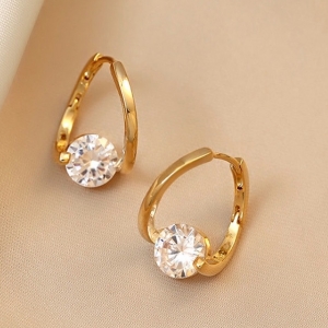 @特价【真金电镀】韩国小众设计耳扣高级感精致锆石气质网红简约百搭通勤耳扣女