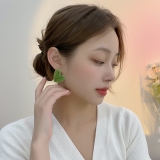 S925银针韩国高级感法式滴釉爱心网红气质简约百搭冷淡风耳钉耳饰女