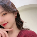 @特价【真金电镀】韩国相思红豆时尚网红简约复古宫廷风个性气质耳扣女