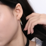 S925韩国时尚百搭光面个性潮人气质短款耳钉耳饰女