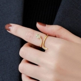 【真金电镀】韩国仿蛇形小众设计ins潮网红开口时尚个性轻奢指环