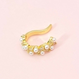 【真金电镀单支装】韩国珍珠花环高级感2021年新款潮秋冬ins耳夹耳饰女