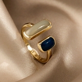 韩国复古风日式轻奢戒指女时尚ins潮小众设计高级感食指指环开口