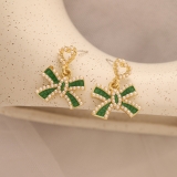  韩国珍珠爱心蝴蝶结小众高级感轻奢耳钉耳饰女