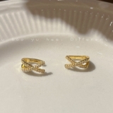 【真金电镀单只装】韩国简约交叉锆石冷淡风气质高级感2021年新款耳夹耳饰女