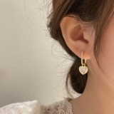 【真金电镀】 韩国网红复古爱心轻奢高级感桃心2022年新款潮耳钉耳饰