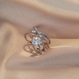 【真金电镀】韩国高级轻奢ins潮时尚个性多层网红指环食指戒