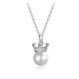 【真金电镀】韩国皇冠珍珠网红百搭小众设计简约时尚创意项链