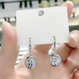 【真金电镀】韩国圆形锆石高级感轻奢小众气质网红耳钩耳饰